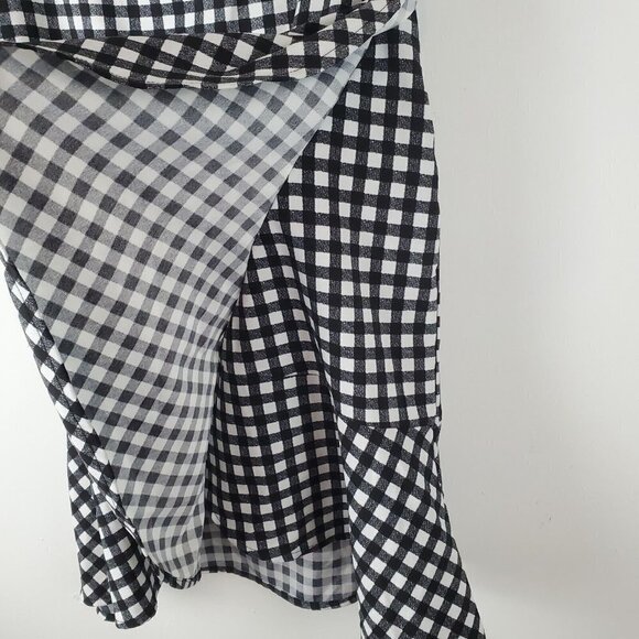 Banana‎ Republic Skirt Womens 6 Black Gingham Check Ruffle Flounce - Picture 10 of 11